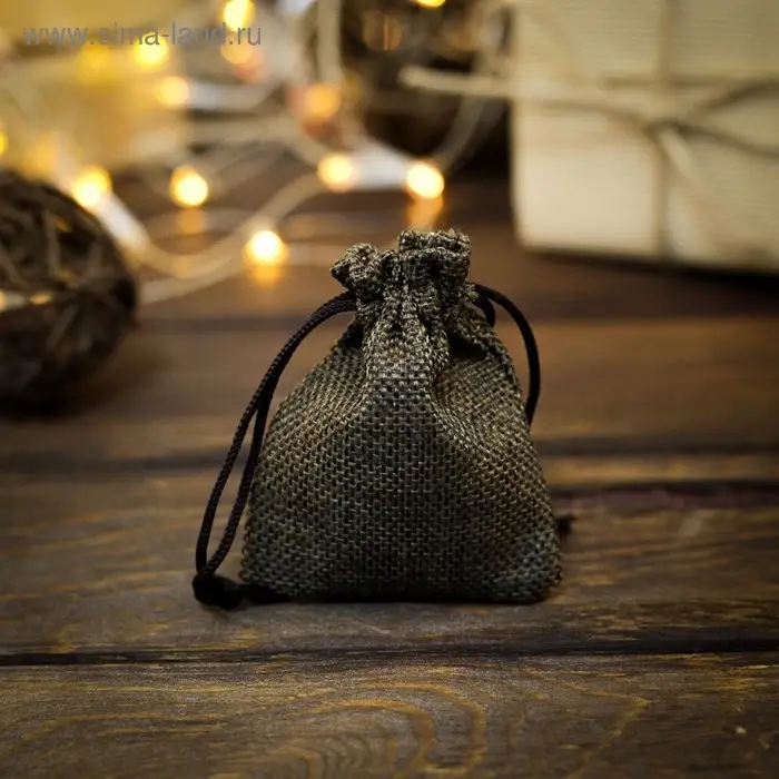 Мешочек подарочный из холщи, коричневый, 7&times;9 см