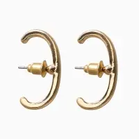 Серьги металл "Минимализм" петля, цвет золото