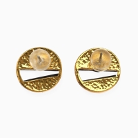 Серьги &laquo;Галиотис&raquo; круг, зелёные в золоте