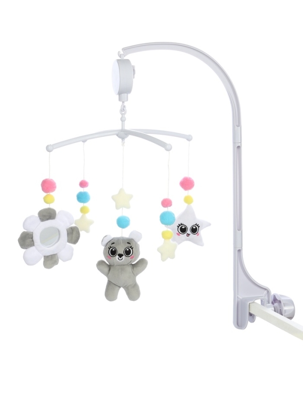 Крошка Я, мобиль "забавный мишка", звук, серый SL-07279A