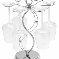 Подставка для бокалов, серебристая, на 6 бокалов