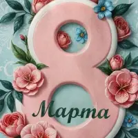 Пакет подарочный крафт, &laquo;8 Марта&raquo;, 18&times;8&times;25 см