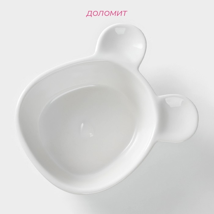 Конфетница керамическая Доляна &laquo;Мишка Отто&raquo;, 290 мл, 15&times;12&times;5 см, цвет белый