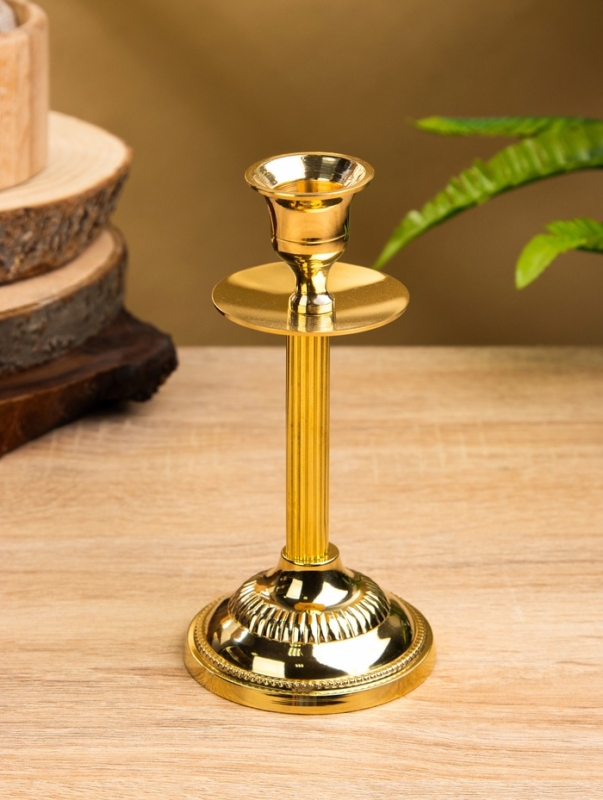 Подсвечник, латунь 7,5х7,5х15 см