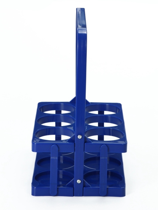 Переноска, подставка для 6 бутылок, 33 х 27,2 х 18 см, внутренний диаметр 7,8 см, синий