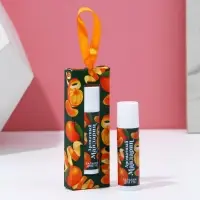 Бальзам для губ ЧИСТОЕ СЧАСТЬЕ в коробке, 10 г, аромат мандарина, Новый Год