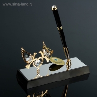Ручка на подставке &laquo;Голуби&raquo;, 16&times;6&times;19 см, с кристаллами