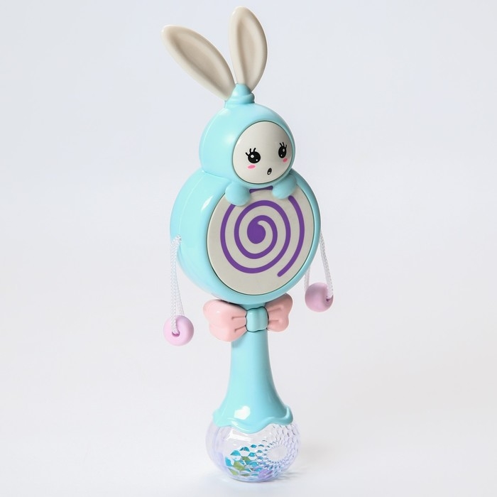 Погремушка музыкальная &laquo;Зайка барабан&raquo;, эластичные ушки, цвет МИКС, Крошка Я