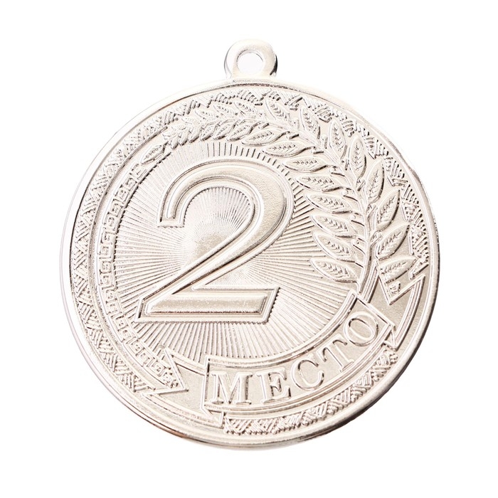 Медаль призовая 196, d= 5 см. 2 место. Цвет серебро. Без ленты