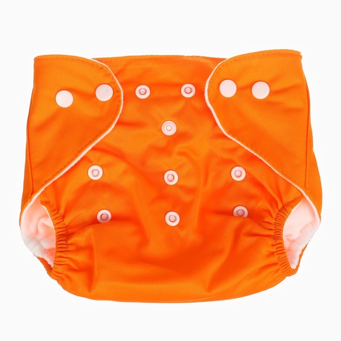 Набор многоразовых подгузников &laquo;Крабик&raquo;, 3-8 кг, цвет белый, оранжевый, 2 шт., Крошка Я