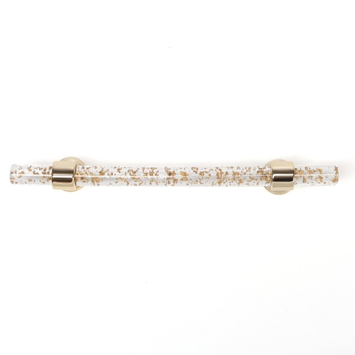 Ручка скоба CAPPIO PK106, м/о 128 мм, D=12 мм, пластик, цвет прозрачно-золтой/золото