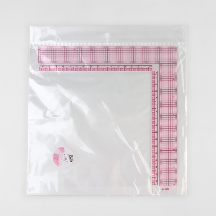Линейка для кроя и шитья, премиум, 21,5 &times; 21,5 см, толщина 1,5 мм, цвет прозрачный