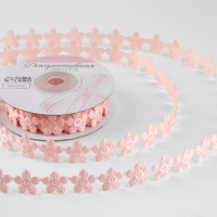 Лента фигурная &laquo;Цветочек&raquo;, 18 мм, 9 &plusmn; 0,5 м, цвет нежно-розовый