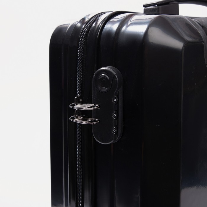 Чемодан малый 36 л (S), отдел на молнии, кодовый замок, цвет чёрный