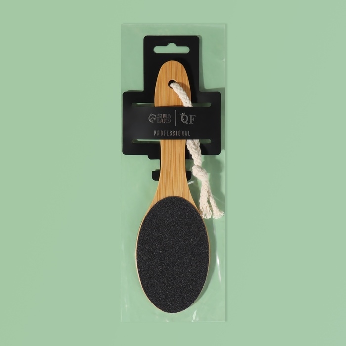 Пилка для ног &laquo;BAMBOO&raquo;, наждачная, двусторонняя, с подвесом, 21 см, бамбуковая