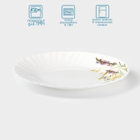 Тарелка десертная Avvir &laquo;Полевые цветы&raquo;, d=19 см, стеклокерамика, цвет белый
