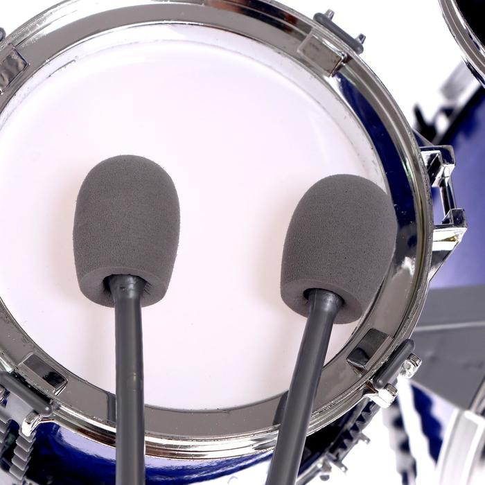 Барабанная установка &laquo;Басист&raquo;, 5 барабанов, тарелка, палочки, стульчик, педаль, МИКС