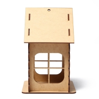 Кормушка-конструктор из ХДФ для птиц &laquo;Изба бревенчатая&raquo;, 20 &times; 17 &times; 16 см, Greengo