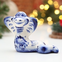 Сувенир "Змея Василиса", гжель, 8 см