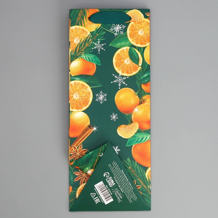 Пакет под бутылку, треугольный &laquo;Новый год&raquo;, 13 х 32 х 11.3 см, Новый год