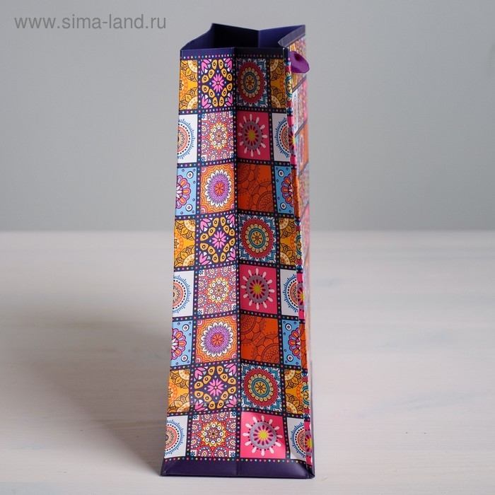Пакет подарочный ламинированный вертикальный, упаковка, &laquo;Мозайка&raquo;, L 31 х 40 х 11,5 см