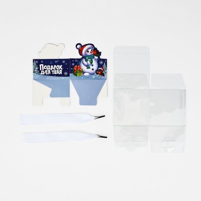 Коробка подарочная новогодняя складная &laquo;Снеговик&raquo;, 7 х 7 х 7 см, Новый год