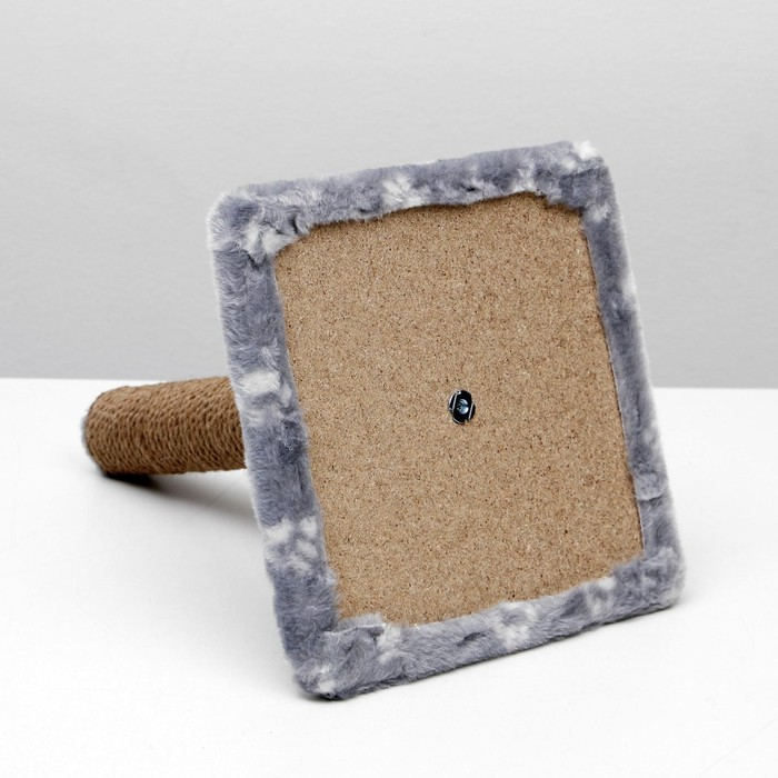 Когтеточка Когтеточка "Радость" на подставке, 30 х 30 х 40 см, джут, серая с лапками