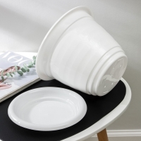 Горшок для цветов с поддоном &laquo;Виола&raquo;, 5 л, пластиковый, цвет белый