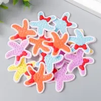 Декор для творчества резина "Морская звезда с бантиком" набор 16 шт 3,5х3,5 см