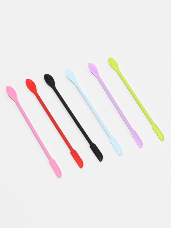 Спатула д/косметических средств 2сторонняя 10,5см силикон МИКС пакет QF