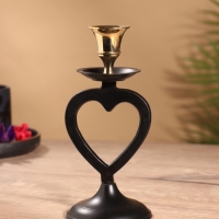 Подсвечник на 1 свечу "Купидон" латунь, черный с золотом 7х7,5х16,5 см