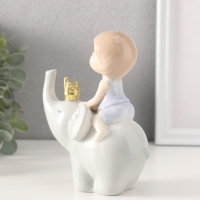 Фигурка керамика &laquo;Малыш на слоне&raquo;, 4.5&times;10.5&times;13 см