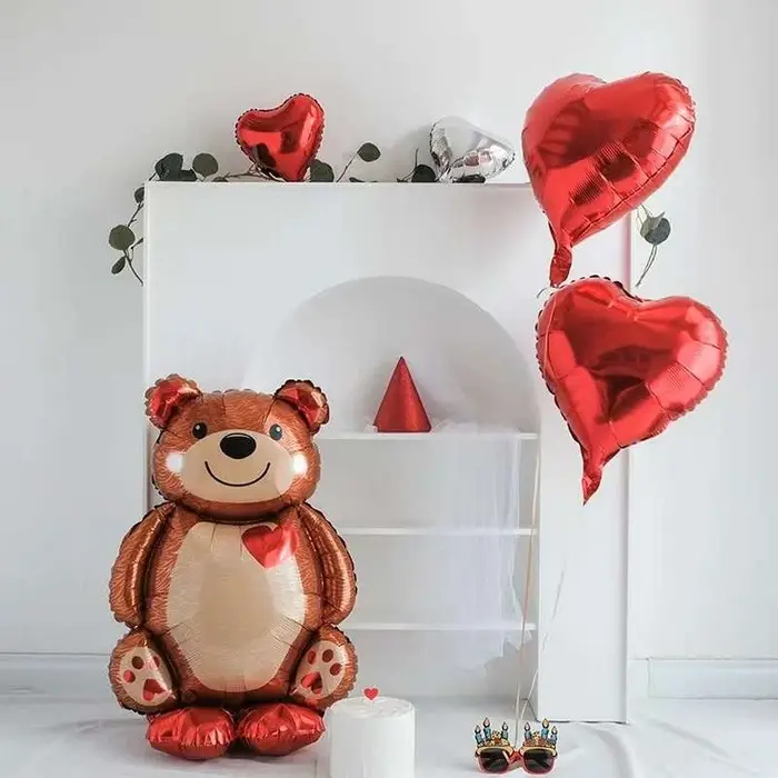 Шар воздушный фольгированный 18" &laquo;Сердце&raquo;, цвет красный