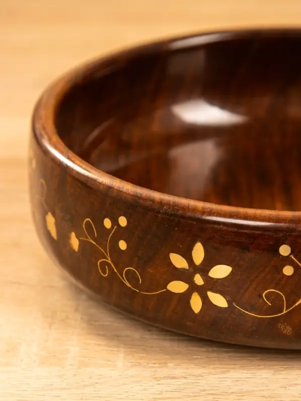 Чаша "Стебель" 17,5х17,5х5 см, дерево шишам