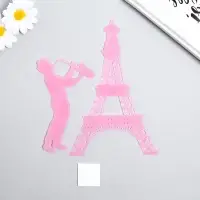 Наклейка фосфорная "Эйфелева башня и саксофонист" с клеев.подуш. набор 2 шт МИКС 29,5х25 см   788219