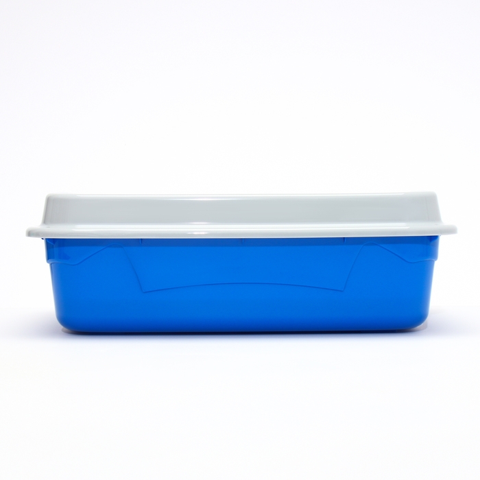 Туалет с бортом и сеткой, 45х34х10 см, синий/серый