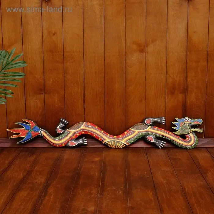 Панно настенное "Дракон цветной" дерево 100х16х2 см МИКС