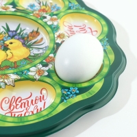 Пасхальная подставка на 8 яиц и кулич &laquo;Цыплята в цветах&raquo; на пасху, 24 х 25 см.