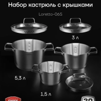 Набор кастрюль с крышками Loretto-06S