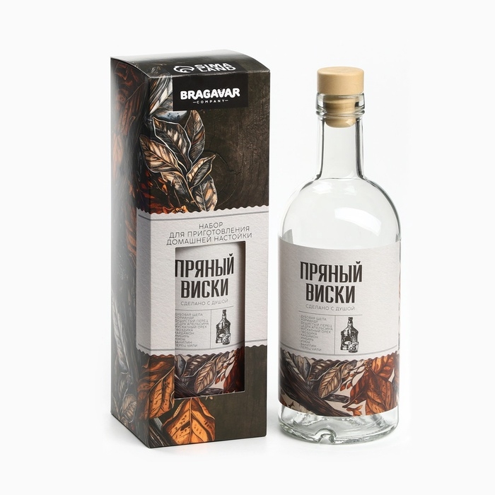 Подарочный набор для приготовления настойки &laquo;Пряный виски&raquo;, набор трав и специй 20 г., бутылка 500 мл., инструкция