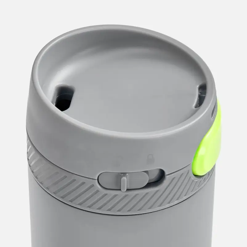 Термостакан X1 с цветной кнопкой, серый с желтым