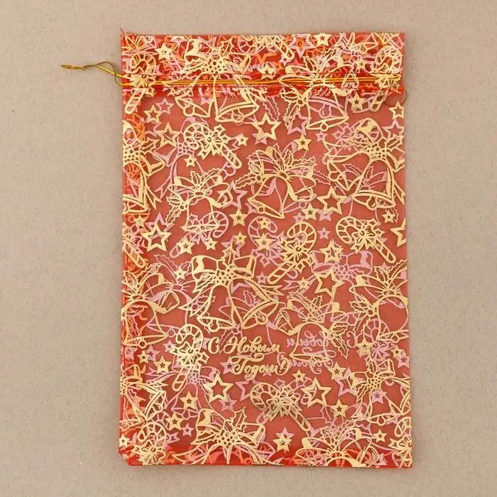 Мешочек подарочный органза &laquo;Новогодние игрушки&raquo;, 20 х 30 см +/- 1.5 см