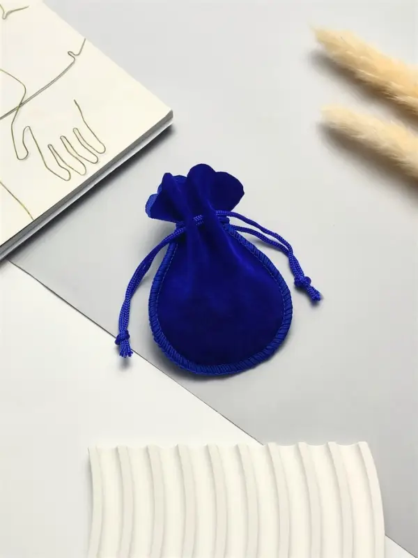Мешочек бархатный, 7&times;9 (размер полезной части 7&times;6), синий