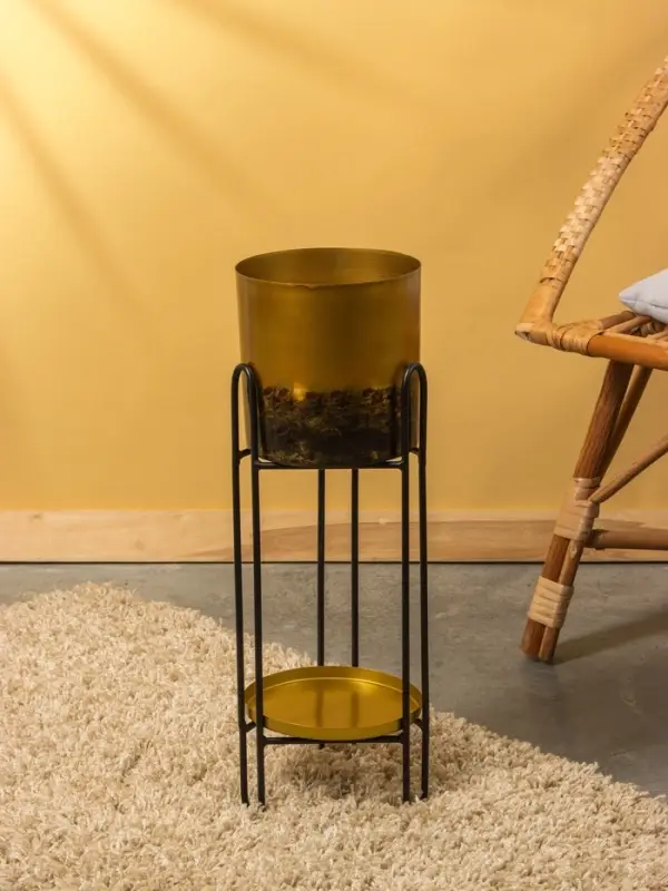 Кашпо на подставке "Хани" железо 18х18х56 см