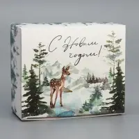 Подарочная коробка складная, новогодняя&laquo;С Новым годом!&raquo;, олень, 12 х 10 х 5 см