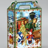 Подарочная коробка новогодняя &laquo;Экспресс&raquo; 14&times;6&times;21 см