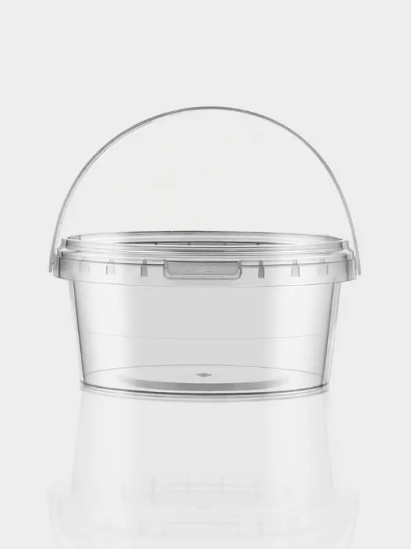 Ведро с крышкой, 500 мл, d= 12,2 см, высота 6 см прозрачное, 225 шт/уп.