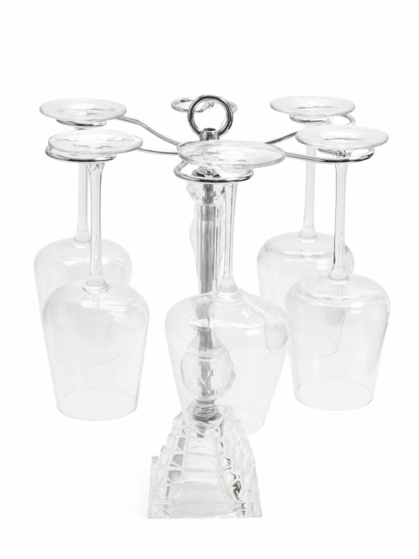 Подставка для бокалов, со стеклом, на 6 бокалов