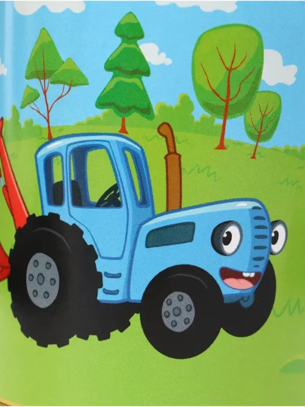 Копилка металлическая, 9.5 см&times;7.5 см&times;7.5 см, Синий трактор