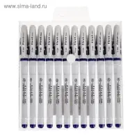 Ручка гелевая, 0.5 мм, стержень синий, корпус белый, с резиновым держателем